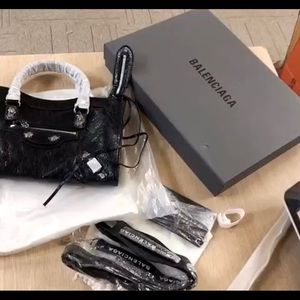 Balenciaga purse city bag with logo strap